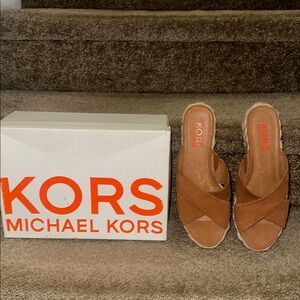 Michael Kors Tan Wedge Sandals